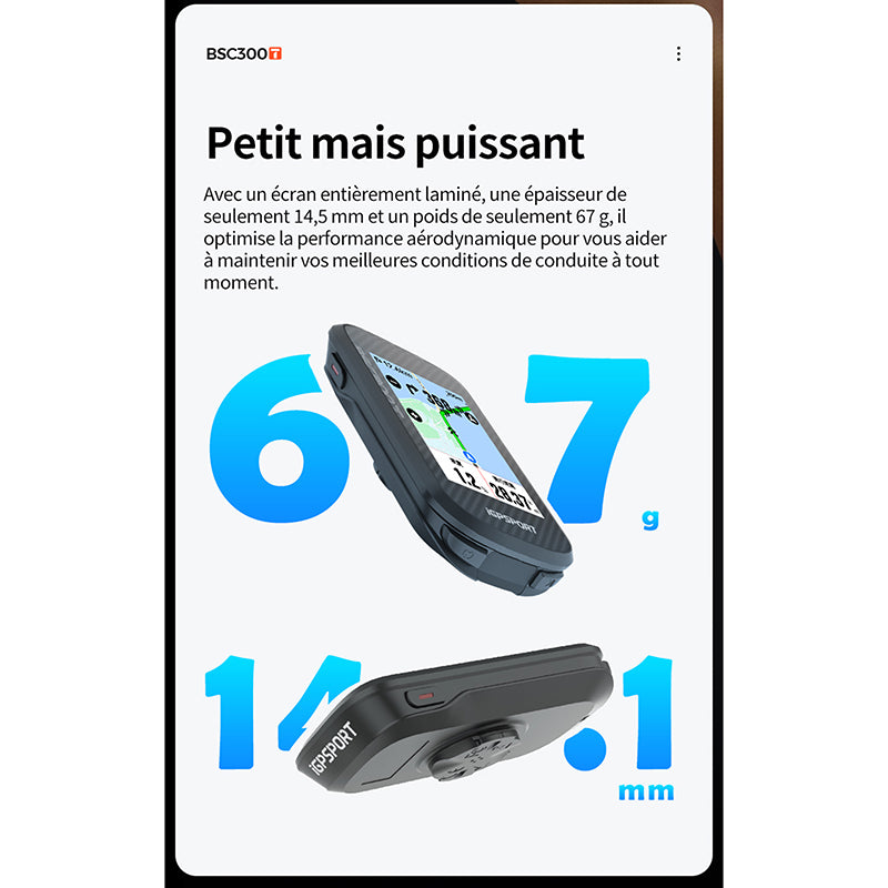 GPS compteur iGPSport BSC300T couleur tactile cartographie – vue 16