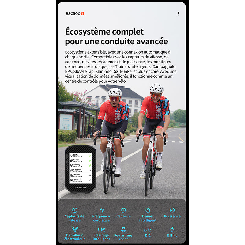 GPS compteur iGPSport BSC300T couleur tactile cartographie – vue 24