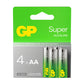 Piles AA LR06 GP Super alcalines (lot de 4) – vue 3
