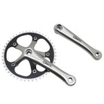 Pédalier fixie alu argent 165 mm plateau 46 dents