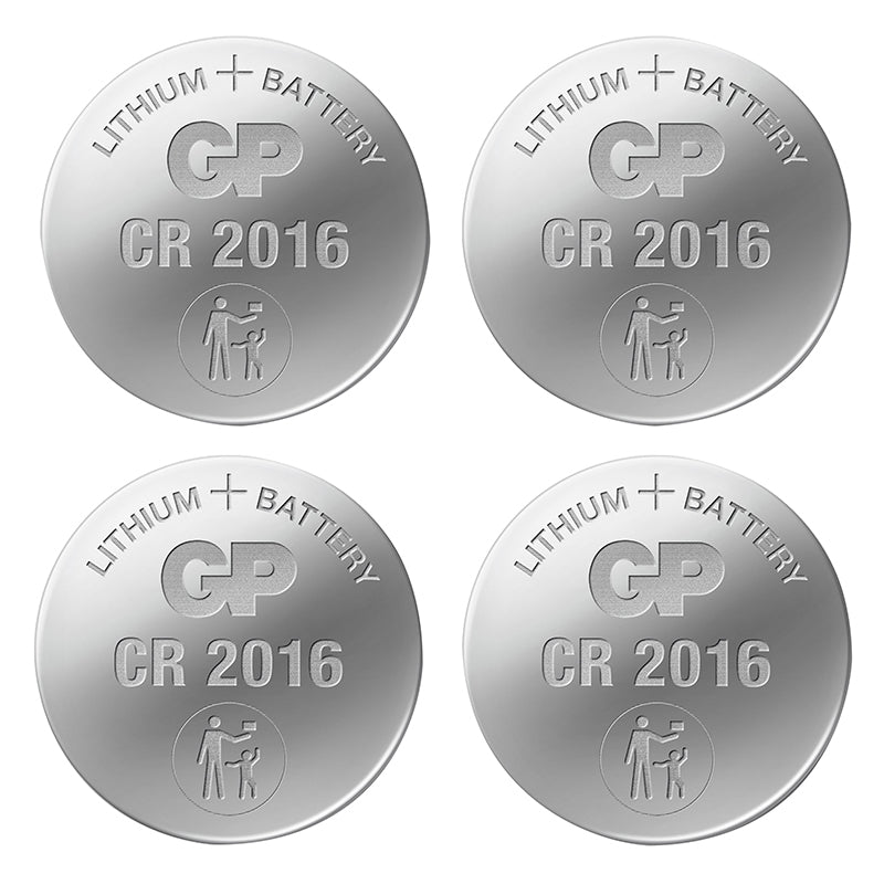 Piles bouton GP Ultra Lithium 3 V – CR2016 lot de 4