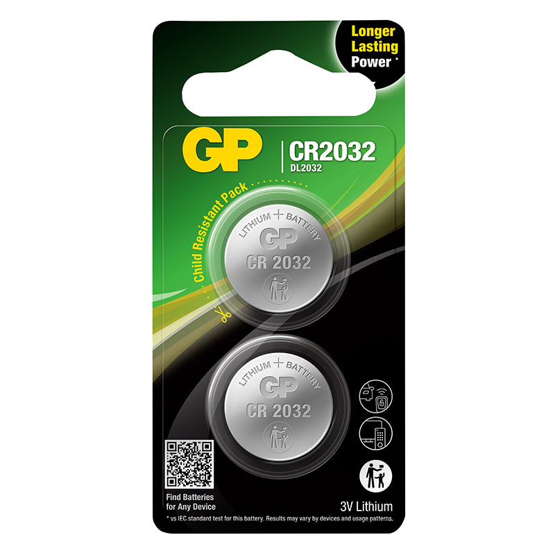 Piles bouton CR2032 GP Ultra Lithium 3 V (lot de 2) – vue 3