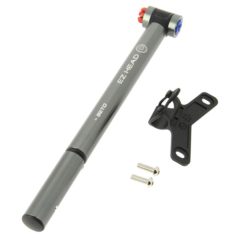 Mini pompe EZ Head alu grise 8 bars – Presta et Schrader – vue 3