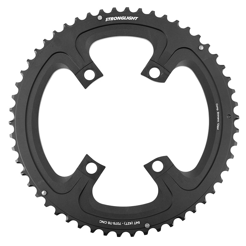 Plateau route Stronglight 4 branches 110 mm pour Shimano 105-Ultegra-Dura-Ace extérieur double noir 12 v – 54 42