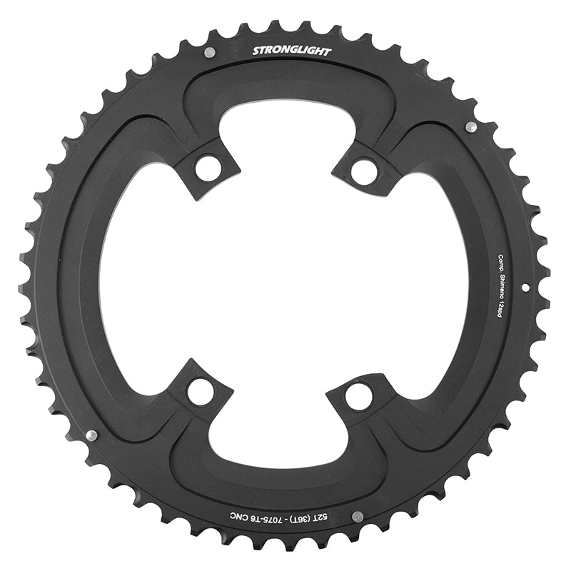 Plateau route Stronglight 4 branches 110 mm pour Shimano 105-Ultegra-Dura-Ace extérieur double noir 12 v – 52 36