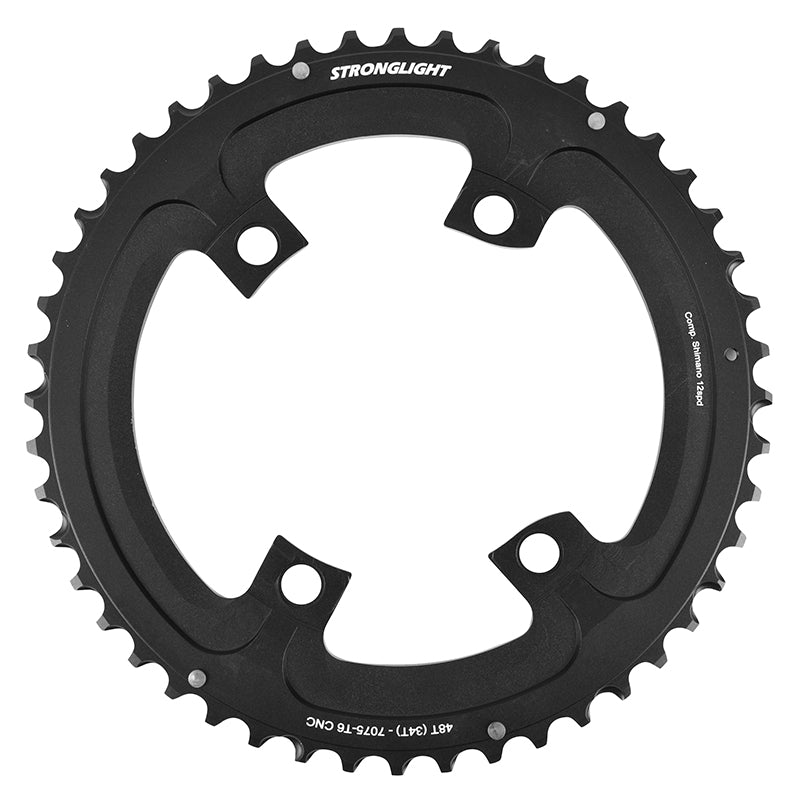 Plateau route Stronglight 4 branches 110 mm pour Shimano 105-Ultegra-Dura-Ace extérieur double noir 12 v – 48 34