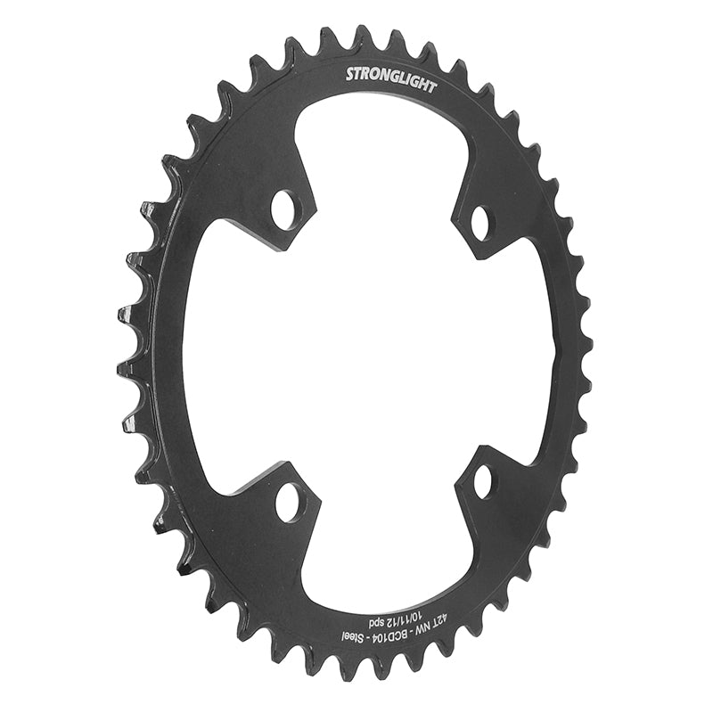 Plateau VAE Stronglight 4 branches 104 mm universel VAE mono noir acier 12-11-10 v narrow wide – 42 dents