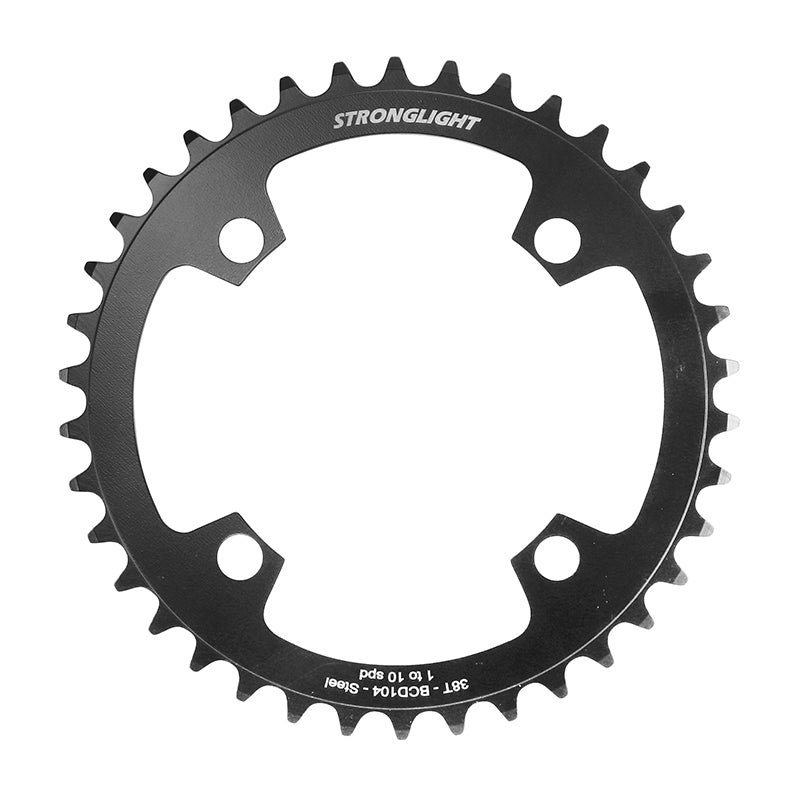 Plateau VAE Stronglight 4 branches 104 mm universel VAE mono noir acier 10-9-8 v – 38 dents
