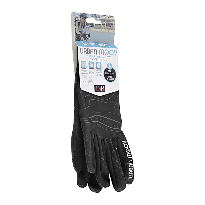 Gants longs city Urban Moov lycra noirs taille M tactiles (paire) – vue 4