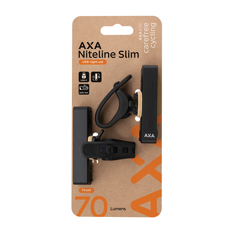 Kit éclairage USB-C AXA Niteline Slime 70-20 lumens noir