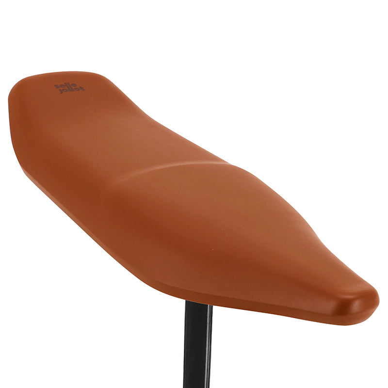 Selle Jallot City biplace avec tige renforcée et repose-pieds – Cognac 31,6 mm