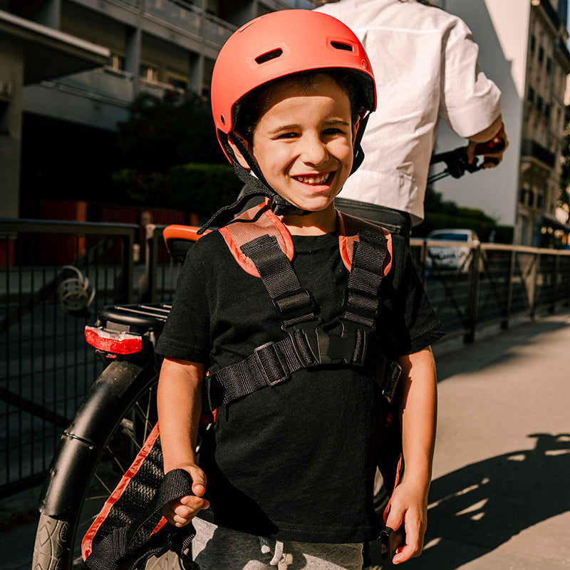 Harnais de sécurité enfant pour selle Jallot City biplace marron – vue 2