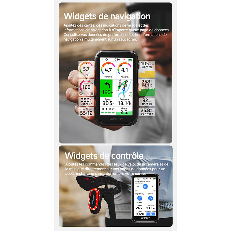 GPS compteur iGPSport BiNavi Ultra couleur tactile avec molette – vue 11