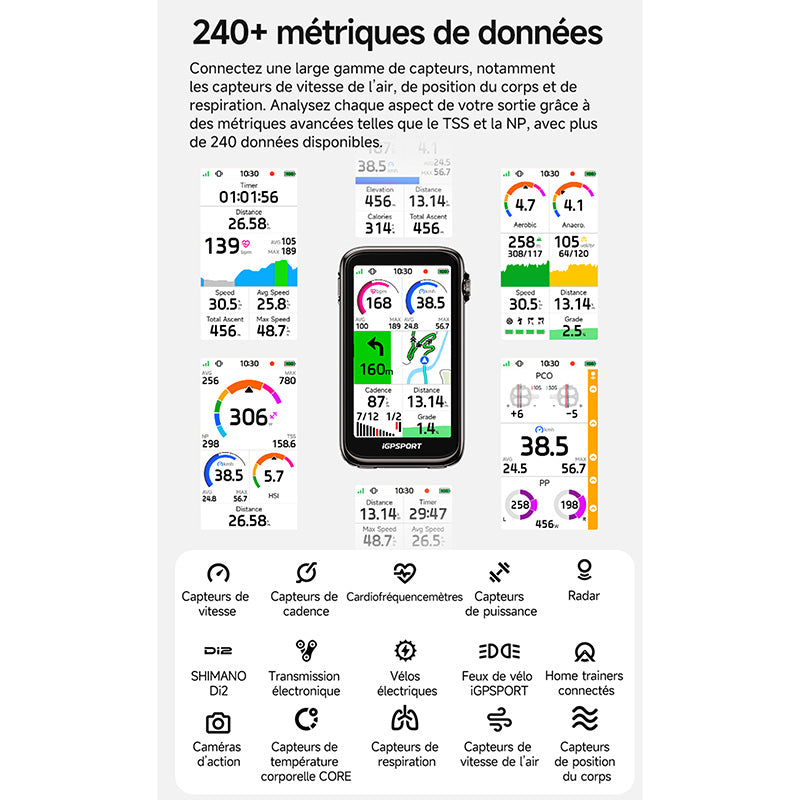 GPS compteur iGPSport BiNavi Ultra couleur tactile avec molette – vue 15