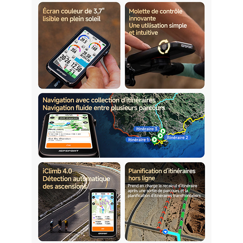 GPS compteur iGPSport BiNavi Ultra couleur tactile avec molette – vue 31