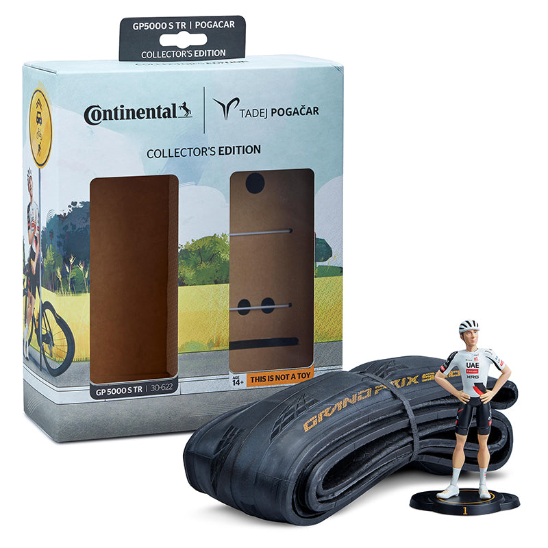Pneu route Continental Grand Prix 5000S Avec Figurine Tadej Pogacar noir tringle souple tubeless ready – 700 x 30 (30-622)