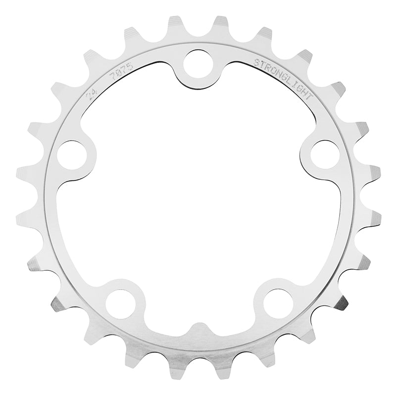 Plateau route Stronglight 5 branches 74 mm triple argent 9-10 v – 24 dents