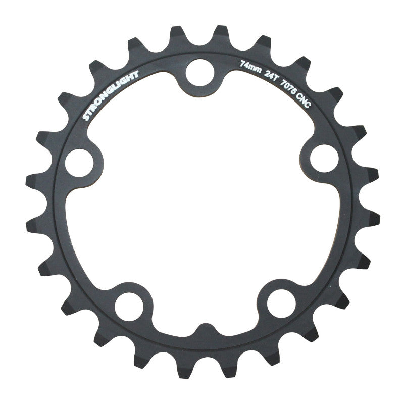 Plateau route Stronglight 5 branches 74 mm triple noir 9-10 v – 24 dents