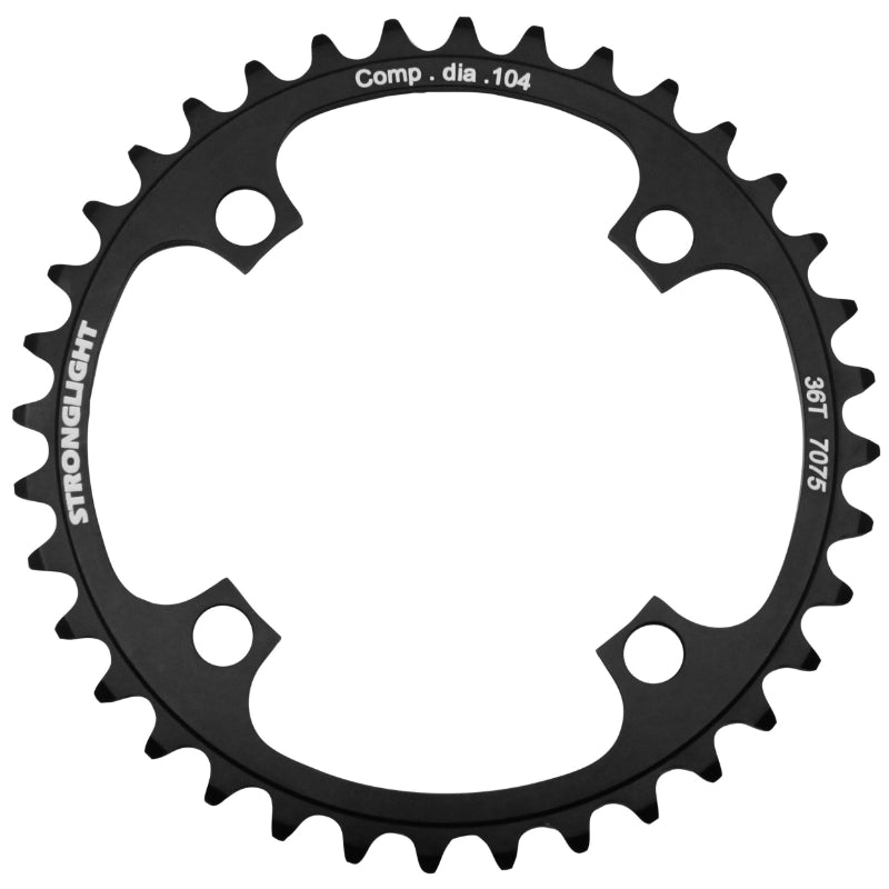 Plateau VTT Stronglight 4 branches 104 mm mono noir 8-9 v ép. 3,5 mm – 36 dents