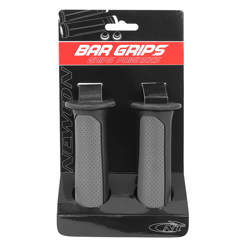 Poignées BMX bi-matière noir-gris 125 mm avec collerette (paire) – vue 3