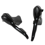 Leviers-manettes route Microshift alu noir compatible Shimano (paire) – 7 vitesses double