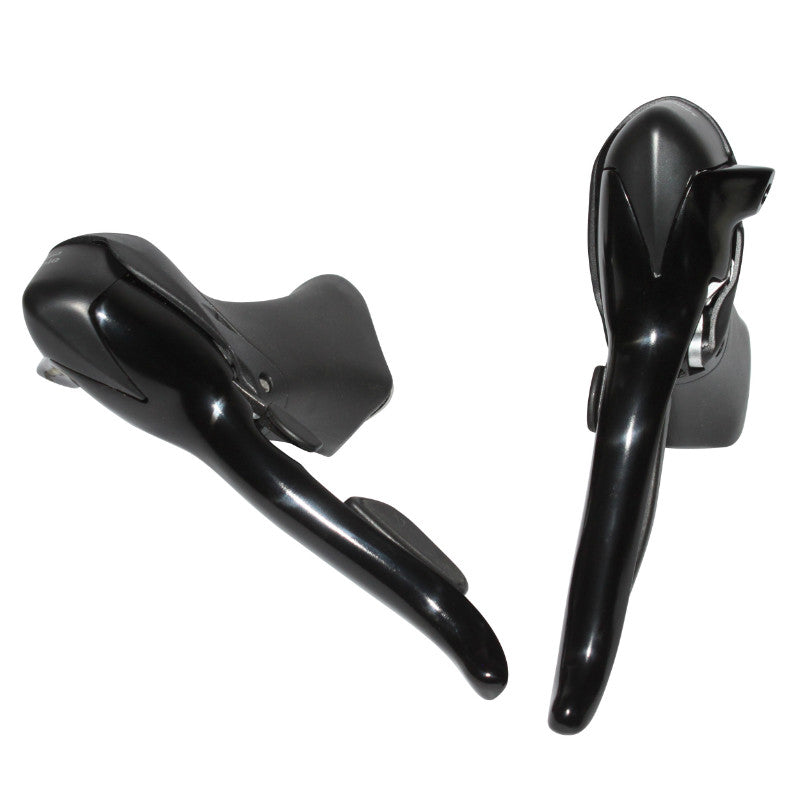Leviers-manettes route Microshift alu noir compatible Shimano (paire) – 7 vitesses double