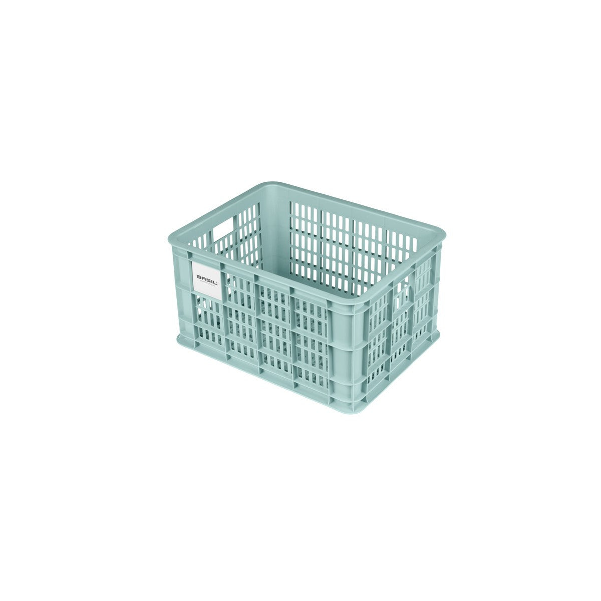 Caisse de vélo en plastique recyclé BASIL – S – 17,5 L / Standard / Bleu argenté