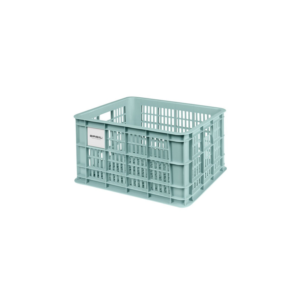 Caisse de vélo en plastique recyclé BASIL – L – 40 L / Standard / Bleu argenté