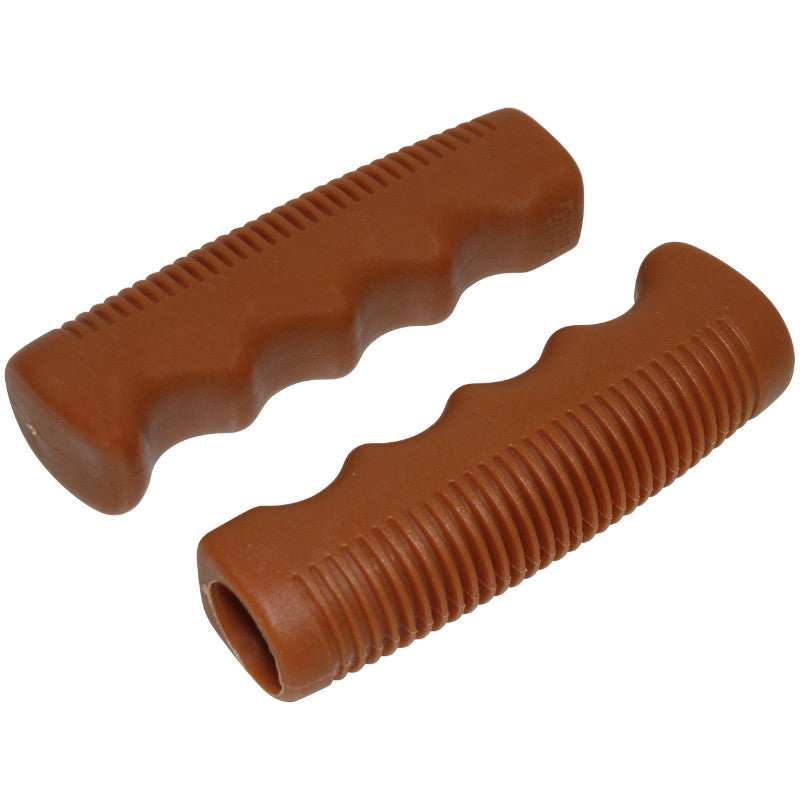 Poignées city vintage caoutchouc caramel préformées 110 mm (paire)