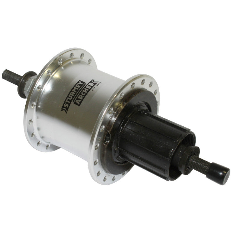 Moyeu city-VTC Sturmey Archer argent 36 trous cassette 3 vitesses