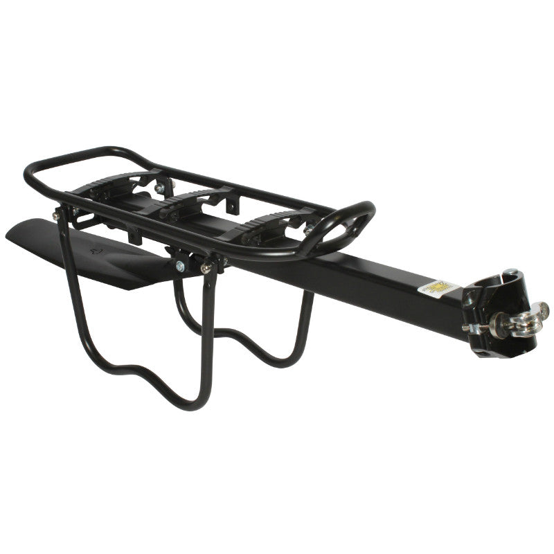 Porte-bagages arrière P2R alu noir fixation rapide sur tige de selle