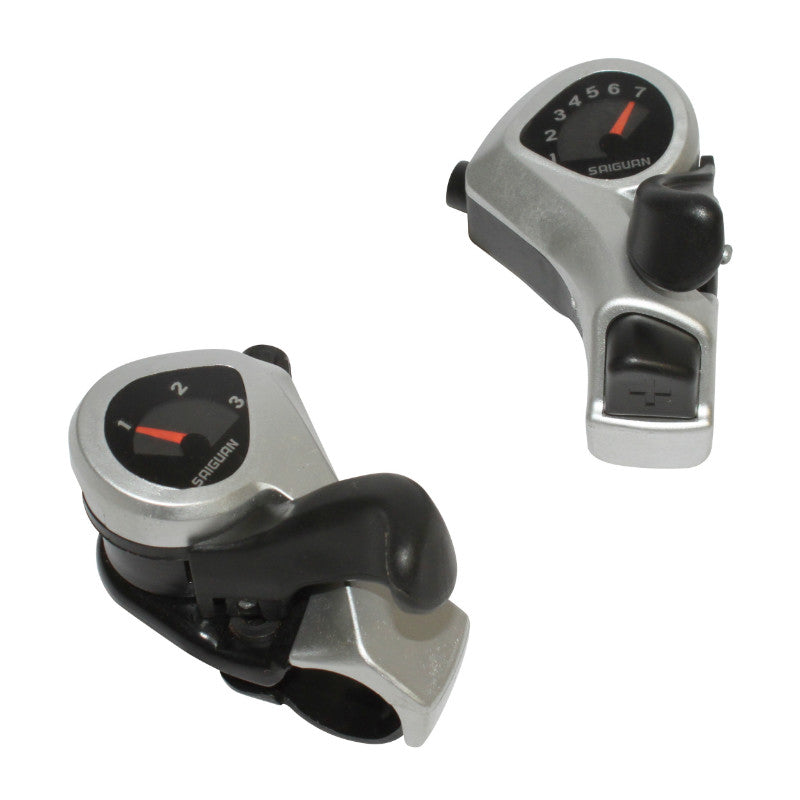 Manettes VTT P2R à collier 7 vitesses compatibles Shimano (paire)