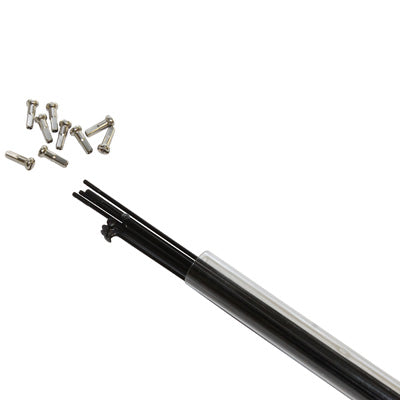 Rayons inox noirs 2 mm tête coudée avec écrous (tube de 10) – 276 mm