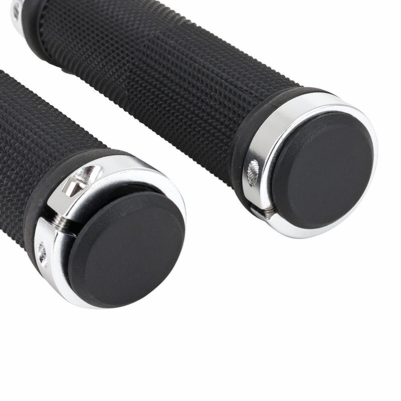 Poignées city-VTT Newton Grip Diamants noires double collier argent 130 mm (paire) – vue 2