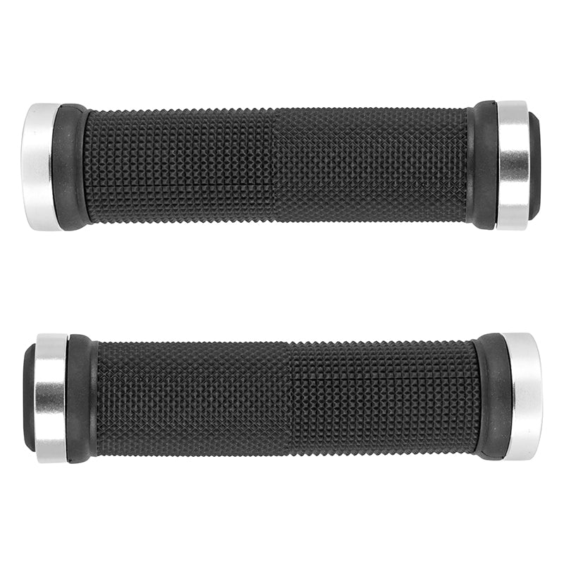 Poignées city-VTT Newton Grip Diamants noires double collier argent 130 mm (paire) – vue 3