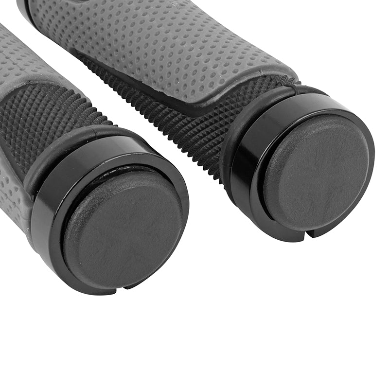 Poignées city-VTT Newton bi-matière noir-gris double collier 130 mm (paire) – vue 2