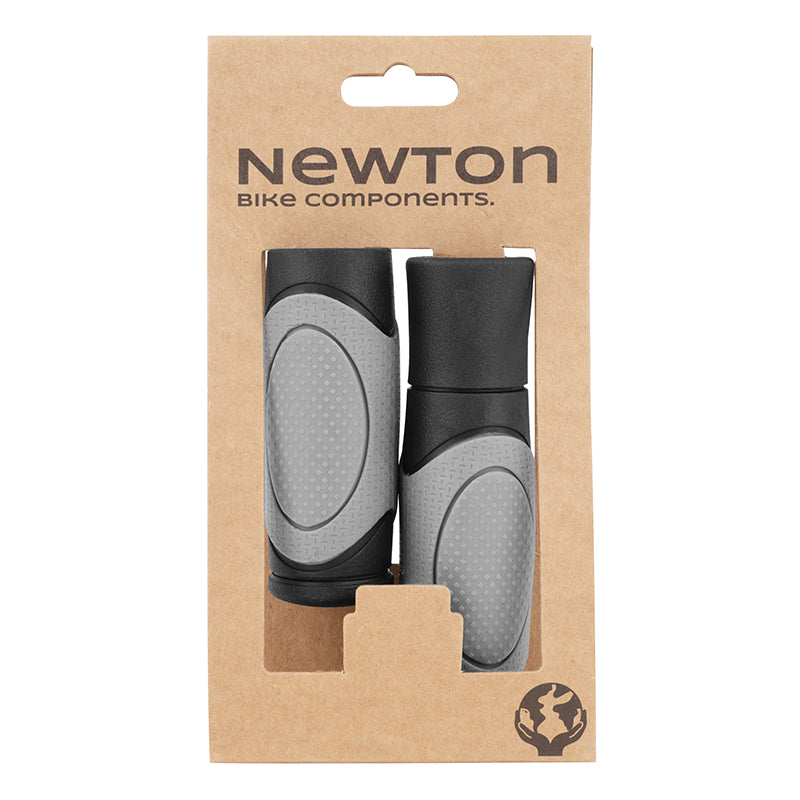 Poignées city-VTT Newton bi-matière noir-gris 125-90 mm (paire) – vue 3