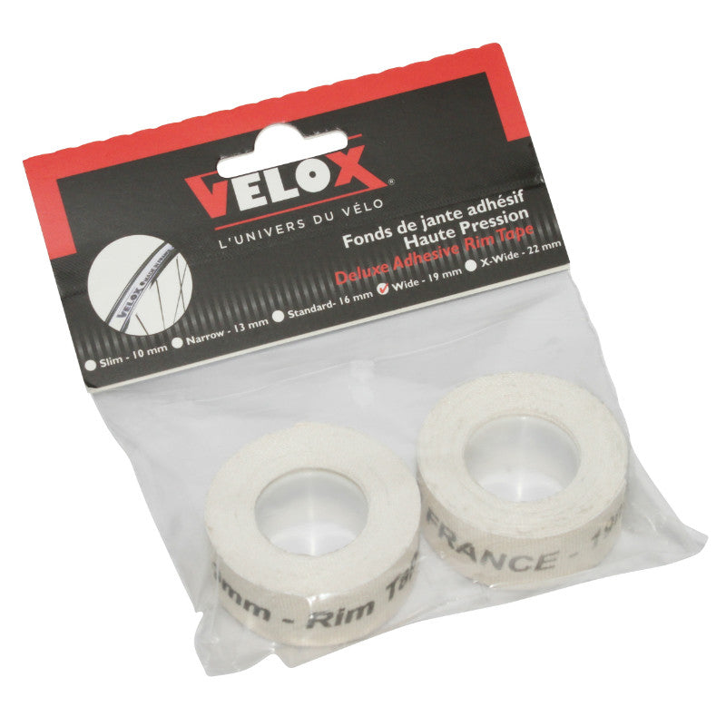 Fond de jante adhésif tressé Velox – 2 m – 19 mm Lot de 2