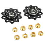 Galets de dérailleur P2R alu noir 10 dents 9-10 vitesses (jeu de 2)