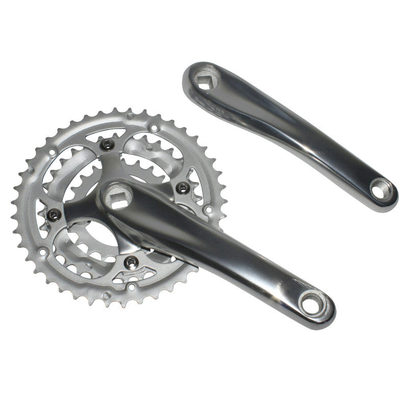 Pédalier VTT P2R 8-9 vitesses alu argent 170 mm 42-32-22