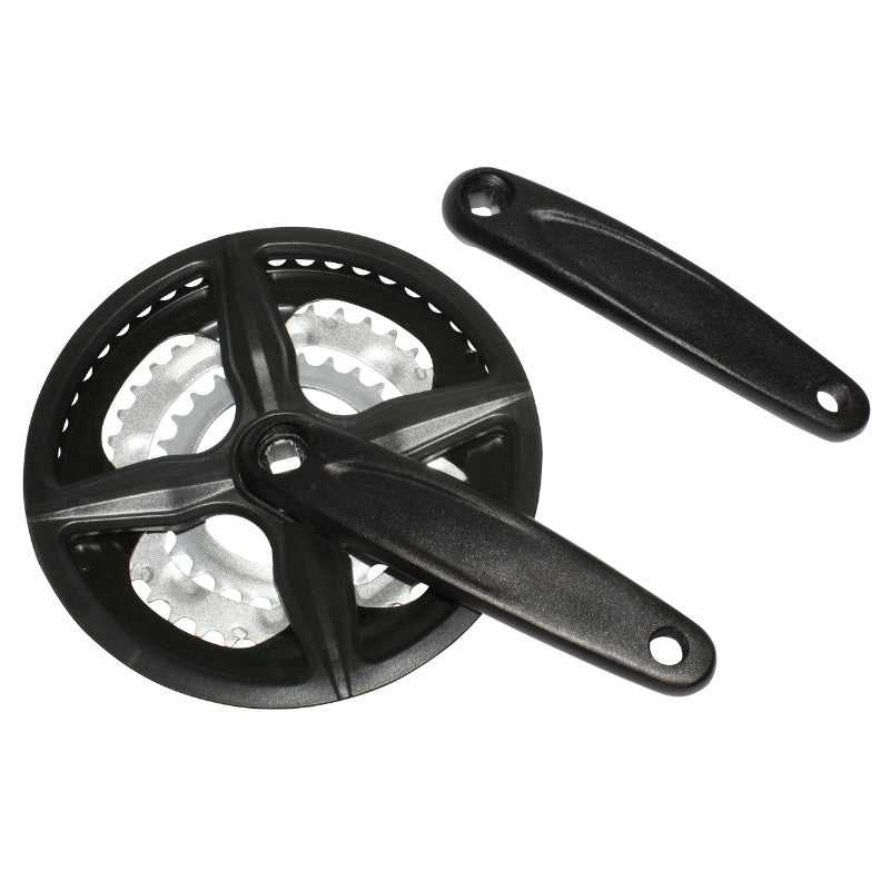 Pédalier VTT P2R Black-X 9 vitesses 170 mm 48-38-28 avec pare-chaîne