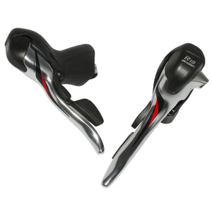 Leviers-manettes route Microshift 10 vitesses triple alu argent (paire)