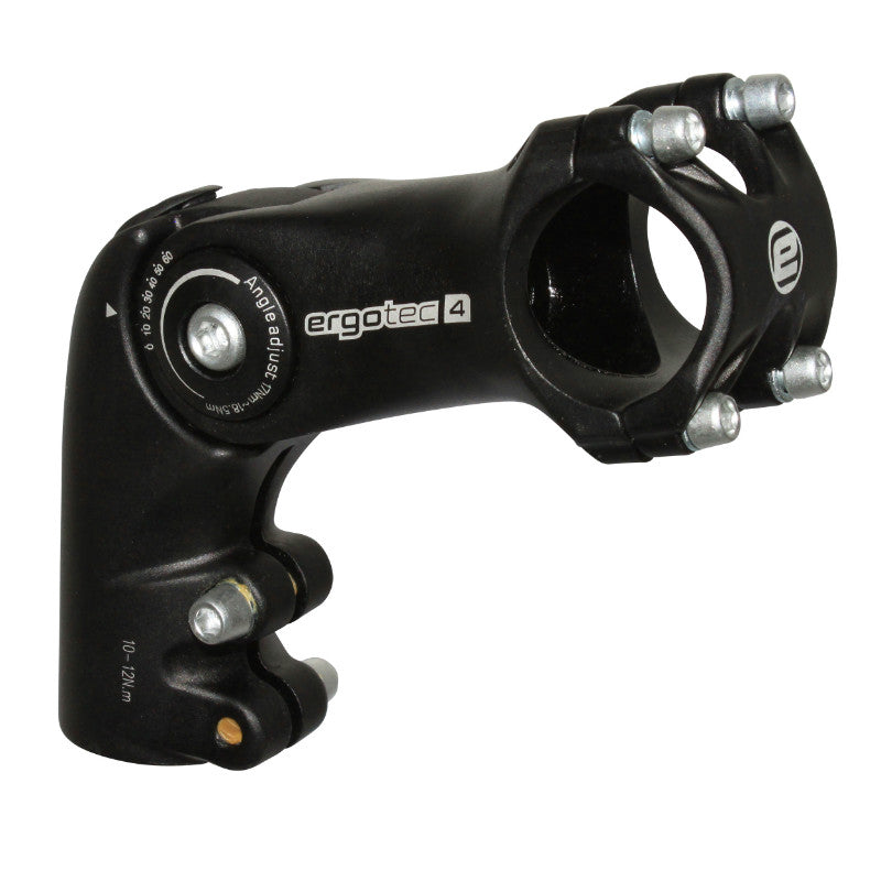 Potence trekking Ergotec Octopus réglable rehaussée alu noir – 25,4 mm 90 mm