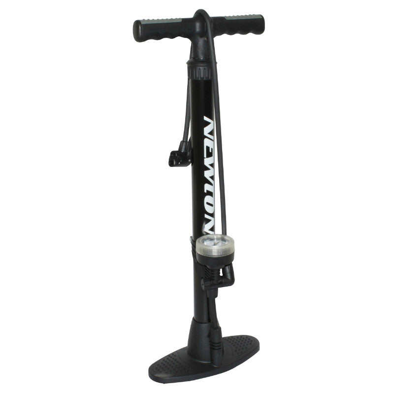 Pompe à pied Newton FPR3 acier noire avec manomètre 11 bars