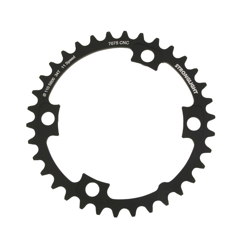Plateau route Stronglight 4 branches 110 mm pour Shimano 105 5800 intérieur noir 11 v – 34 dents