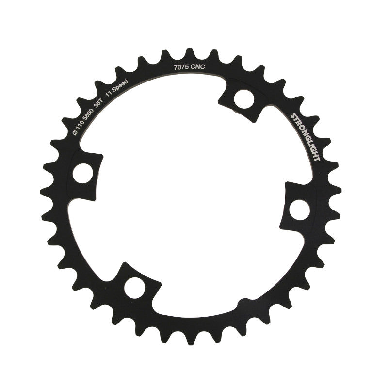 Plateau route Stronglight 4 branches 110 mm pour Shimano 105 5800 intérieur noir 11 v – 36 dents