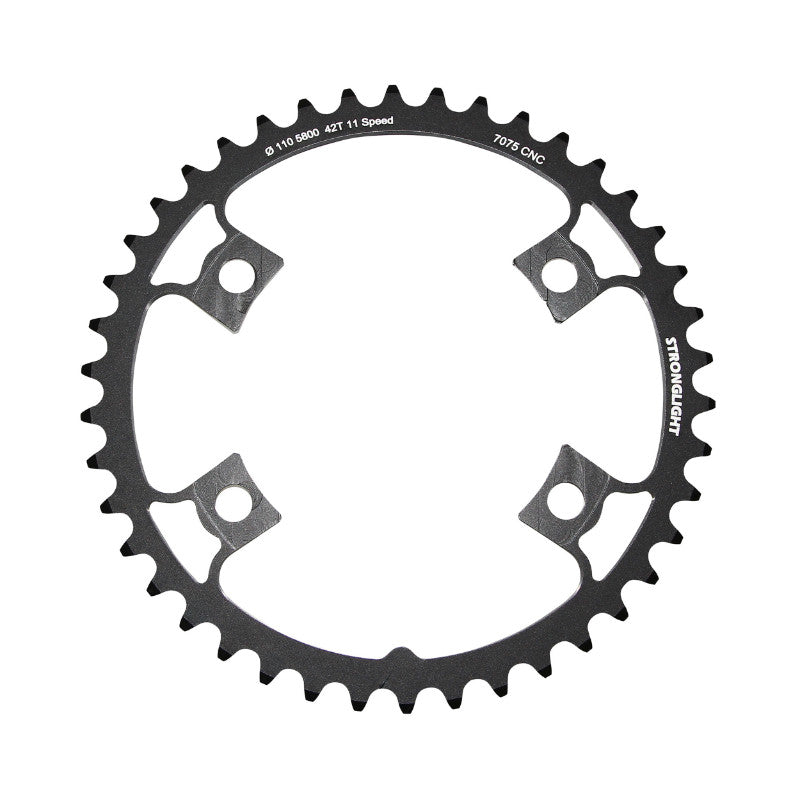 Plateau route Stronglight 4 branches 110 mm pour Shimano 105 5800 intérieur noir 11 v – 42 dents