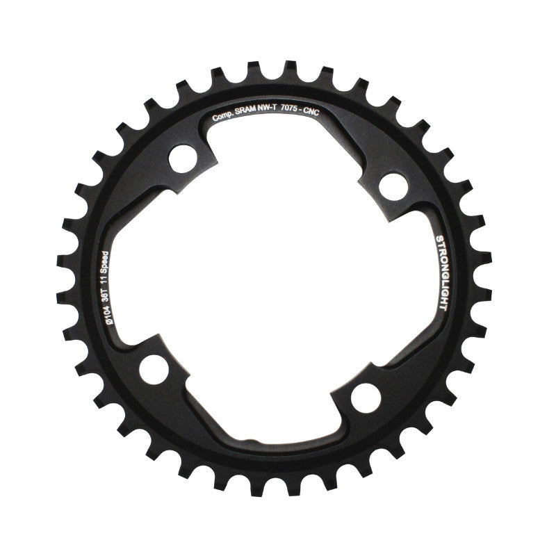 Plateau VTT Stronglight 4 branches 104 mm pour SRAM X01 mono noir 11 v narrow wide ép. 5 mm – 36 dents