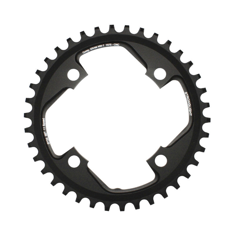 Plateau VTT Stronglight 4 branches 104 mm pour SRAM X01 mono noir 11 v narrow wide ép. 5 mm – 38 dents