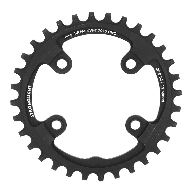 Plateau VTT Stronglight 4 branches 76 mm pour SRAM XX1 mono noir 11 v narrow wide – 32 dents